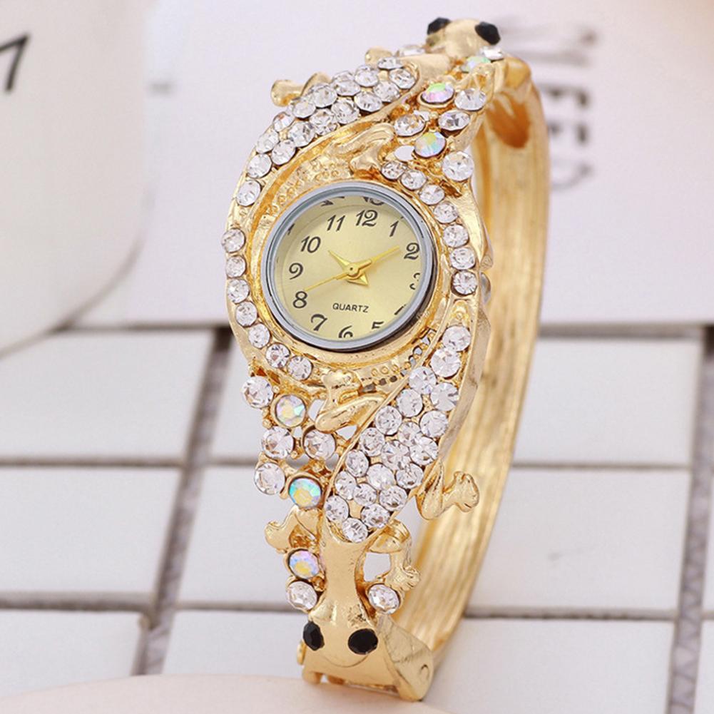 Luxe Vrouwen Rhinestone Ronde Wijzerplaat Analoge Quartz Horloge Armband Sieraden Dames Quartz Horloge Staal Vrouwelijke Horloge