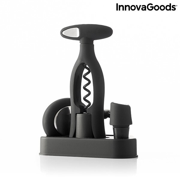 Set de Vino con Sacacorchos de Rosca y Accesorios Vinstand InnovaGoods 5 Piezas