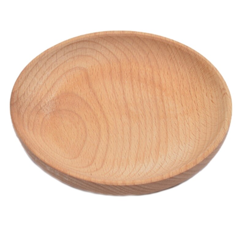6 stuks rond beukenhouten dinerbord, westerse gerechten, ronde dessert serveerschaal, snack fruit, gedroogd fruit organizer houder, woondecoratie: Default Title