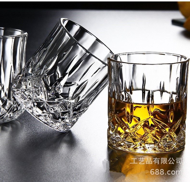 2PCS per pack 8oz/240ML Whiskey Glass Scotch Glasses Rocks Glass Shaped Clear Glassware r Tumbler Whiskey Bar Club Farther