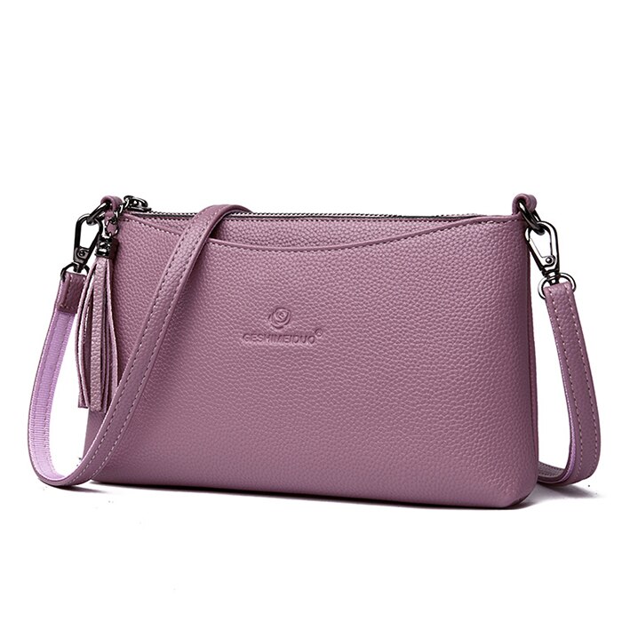 luxury handbags women crossbody bags leather handbags for women shoulder bag lady bag: Purple