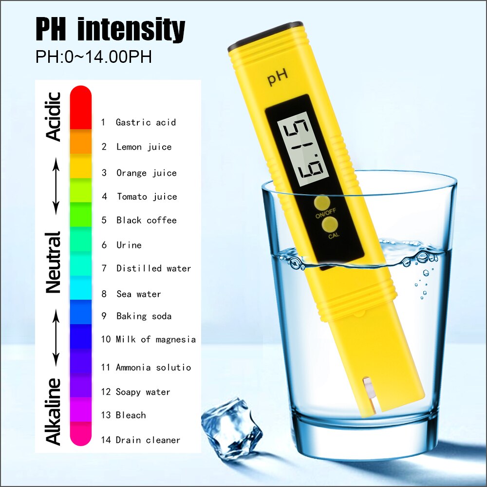 Rz Ph Meter Water Hydrocultuur Digitale Ph Tester Pen 0.01 Hoge Nauwkeurigheid Met 0-14 Ph Bereik Huishoudelijke Drinken zwembad Aquarium