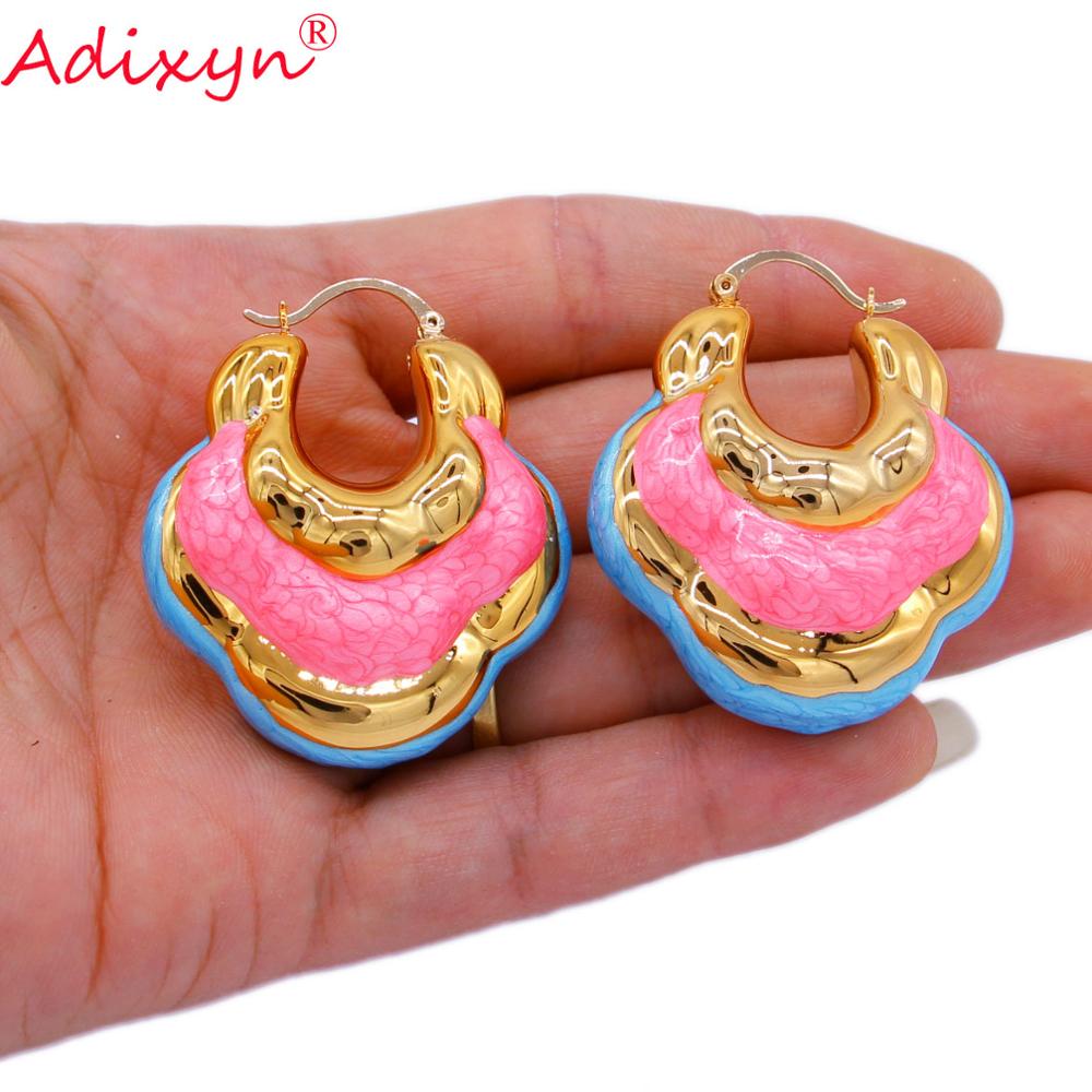 Adixyn Romantic Nigerian Jewelry Set For Women Bag Shape Colorful Earrings Pendant Necklace African Jewelry Trendy N03197