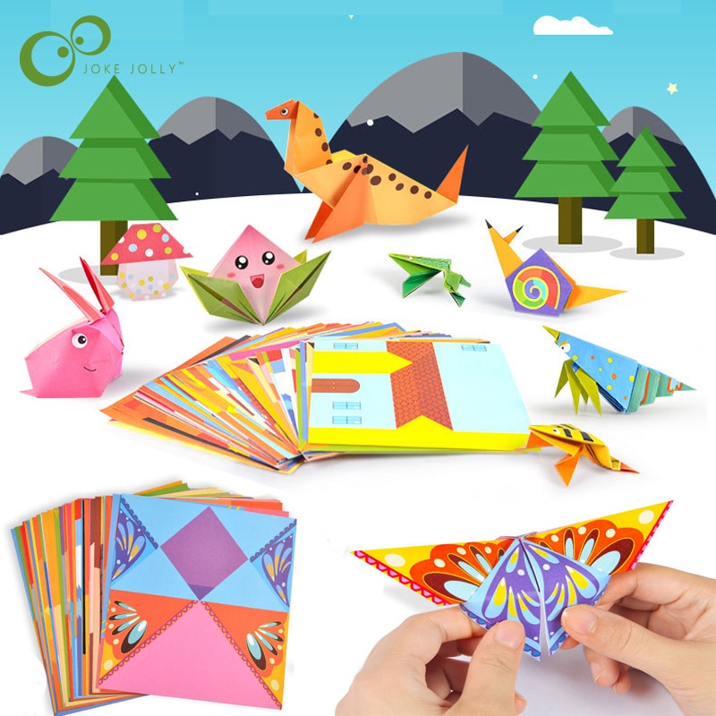 Kinderen Cartoon Kleur Papier Vouwen Speelgoed 54 Pagina 'S Origami Dier Boek Kids Baby Kingergarden Art Craft Diy Educatief Speelgoed Zxh