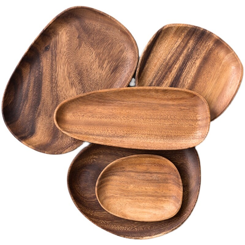 Ganze Holz liebeskummer Holz Unregelmäßigen Oval Massivholz Pfanne Platte Obst Gerichte Untertasse Tee-tablett Nachtisch Erzähler Geschirr einstellen
