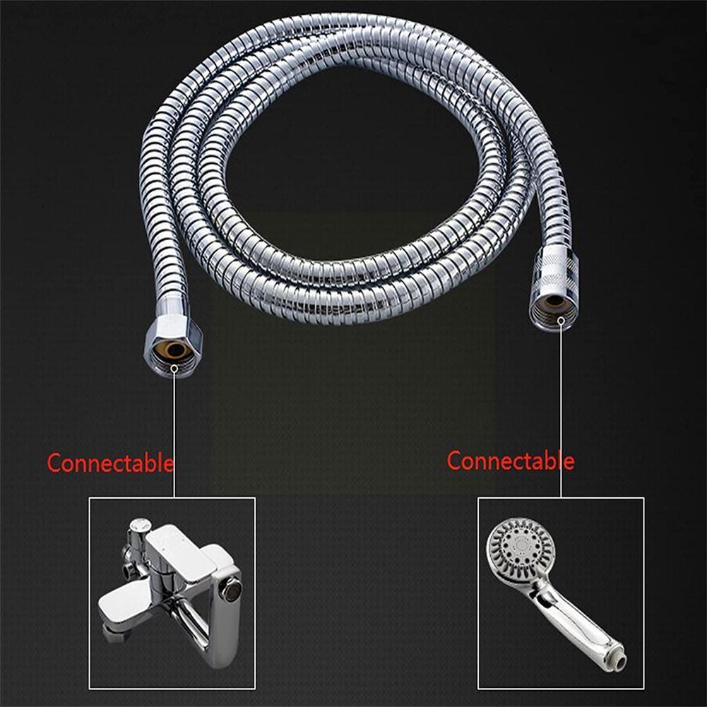 Steel Flexible Shower Hose Long Bathroom Shower Water Hose Bathroom Extension Tube Pulling Pipe Accessories Plumbing W5W2