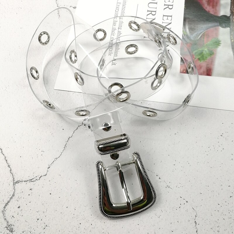 Transparent bälte vintage midjebälten för kvinnor vitt genomskinligt bälte cinturon mujer plast midjeband pvc cintos