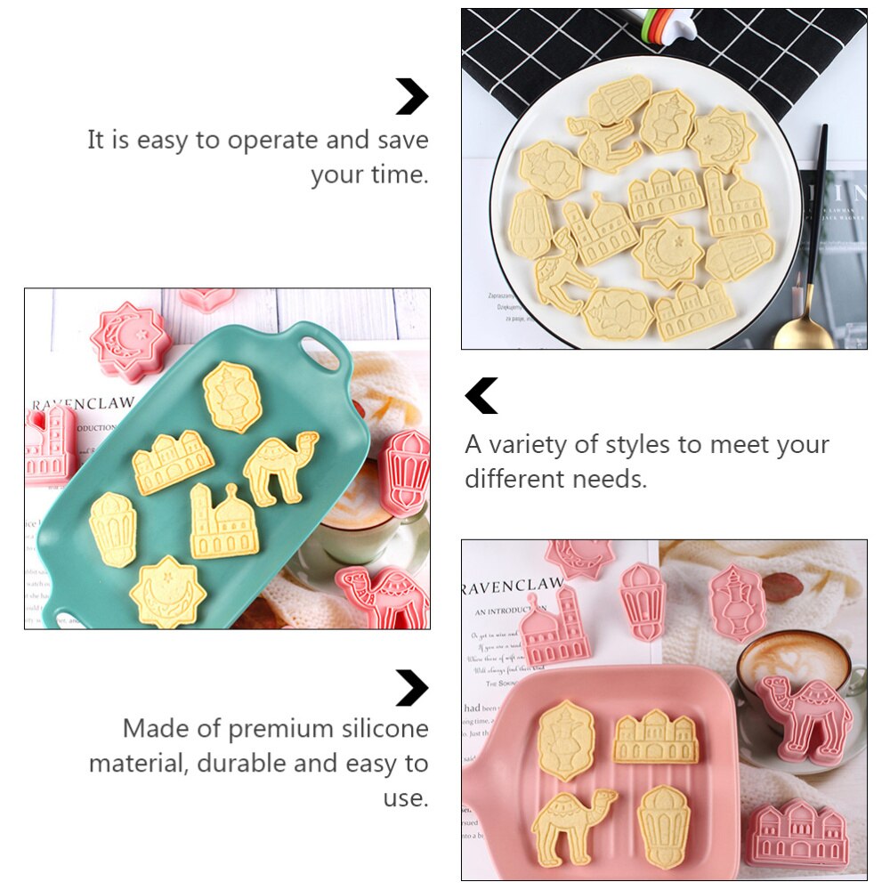 1 Set/6Pcs Diy Koekjes Mallen Prop Ramadan Cookie Bakken Tools Bakken Mallen