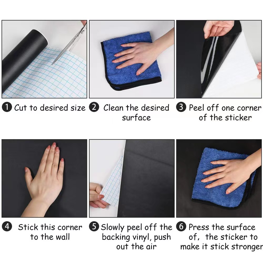 Schoolbord Stickers Krijtbord Uitwisbare PVC Teken Muurschildering Decor Krijtbord Muursticker voor Kinderen Kamers Slaapkamer Kantoor 45x200 cm