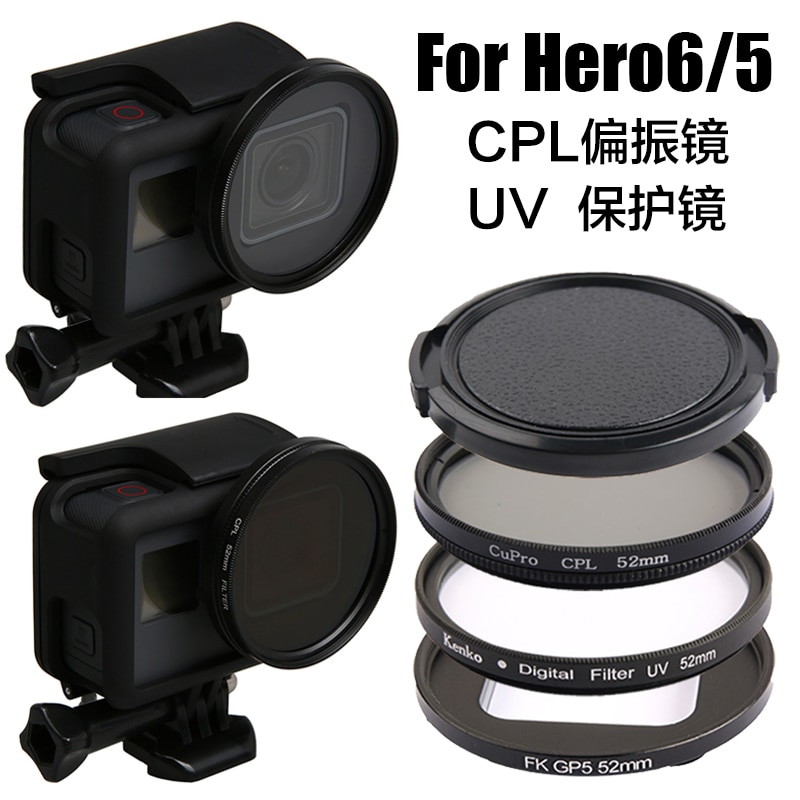 Filtros de câmera hero5 hero6, à prova d' água, filtro uv cpl, estrela, conjunto de filtros coloridos para gopro hero 5 6 7, ação câmera fotográfica para câmera