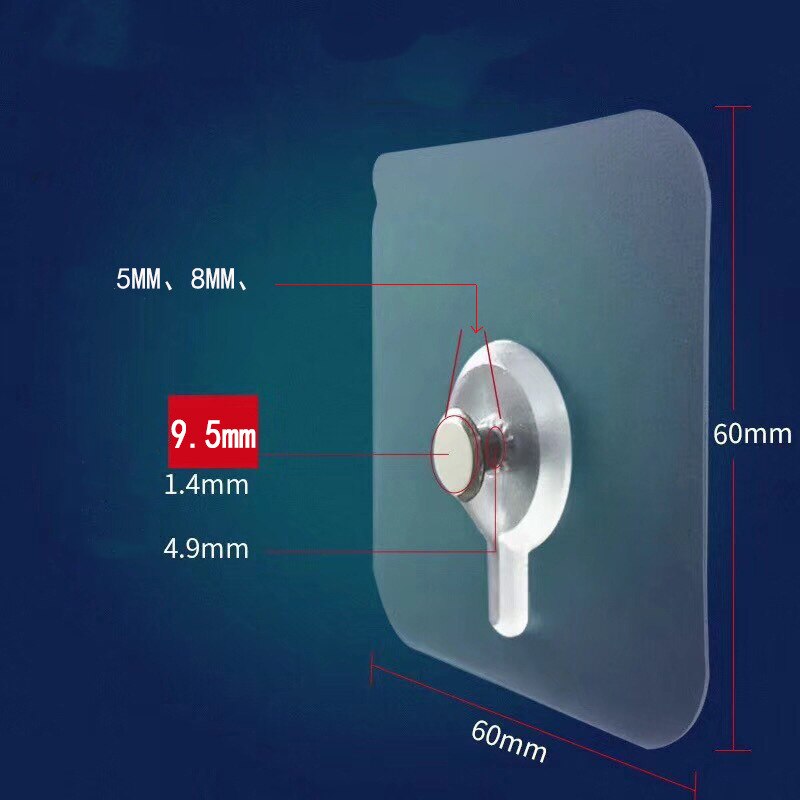 4Pcs PVC Strong Adhesive Nails Wall Poster Seamless Wall Hook Waterproof Durable Transparent Kitchen Bathroom Screw Hook Hanger