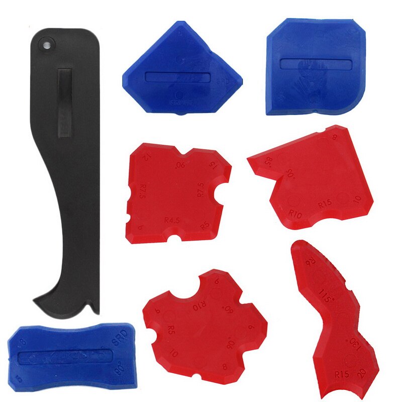 4/9pc siliconenkitverspreiders, spatel, schraper, muurplamuurmes, vloerreinigingshoekschep, druknaadfrees, bouwgereedschap: 8pc