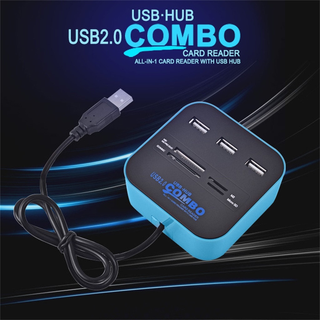 Usb Hub Telefoon Opladen Station High Speed Usb 2.0 Hub 3 Poorten Met Kaartlezer Mini Hub Usb Combo Alle in Een FW3