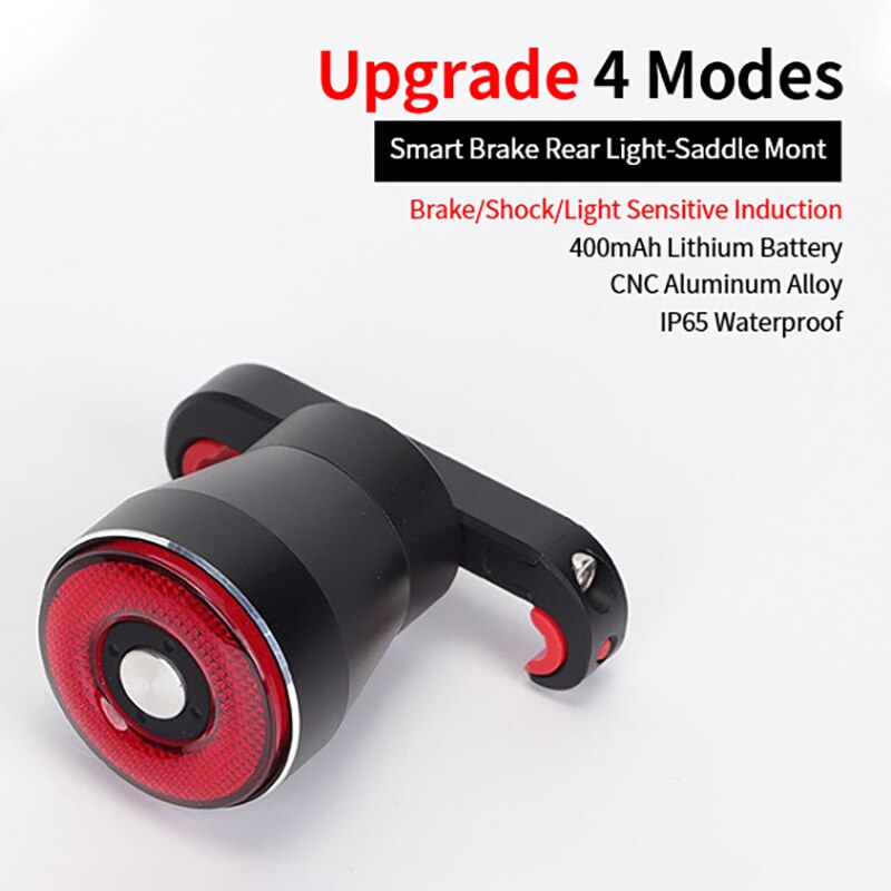 Smart Fiets Achterlicht Auto Start/Stop Brake Sensing IPx65 Waterdichte Usb Charge Fietsen Tail Achterlicht Fiets Led Licht: For Saddle