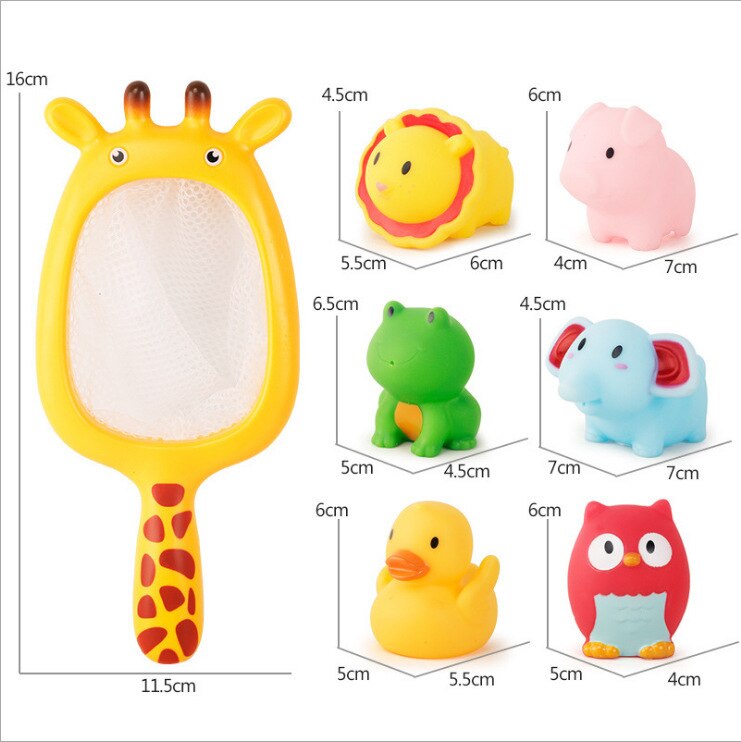 Juguetes de baño para bebé, juego de agua para ducha, grifo de goma con rueda de agua de pato, juego de rociador de agua para niños, animales, juguetes de baño de verano: Q