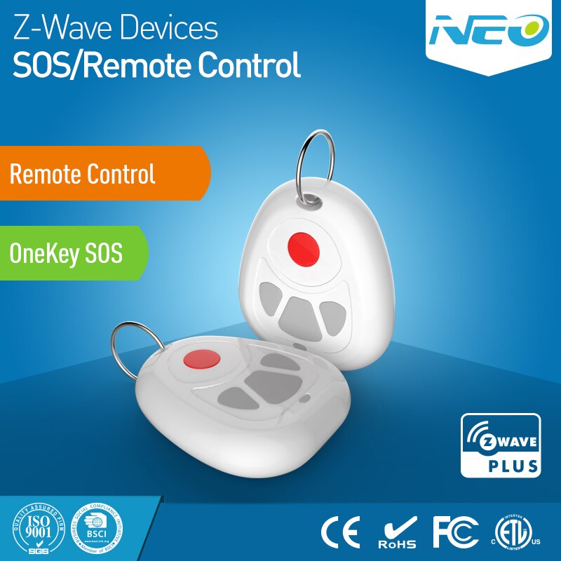 NEO COOLCAM-capteur domotique Z wave Plus, pour maison connectée, alarme SOS à une clé et contrôle à distance, couplage Z wave, capteur domotique