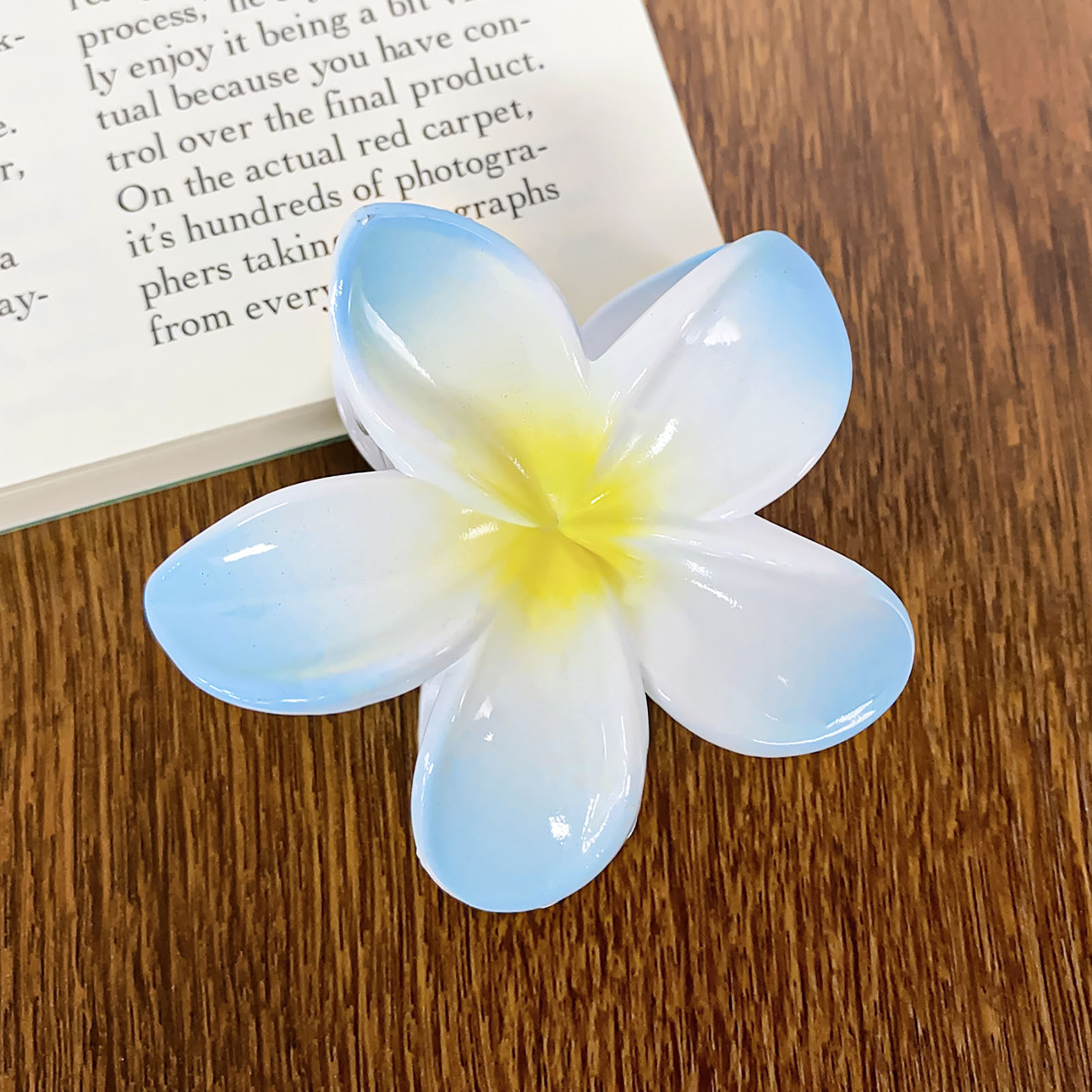 3 tums tonad blomhårsklämma för kvinnor i harts, blommigt hårspänne, färsk söt blomklämma, flickors håraccessoarer