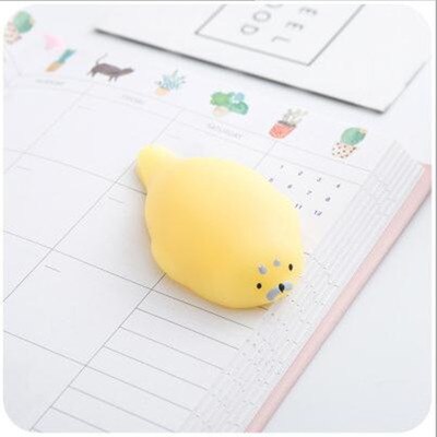 Squishy Soft Cute Dolls Wipes Antistress Animals Boot Ball Decompression Sticky Eliminate Pets Fun Stress Squishies Vent Toys: yellow seal