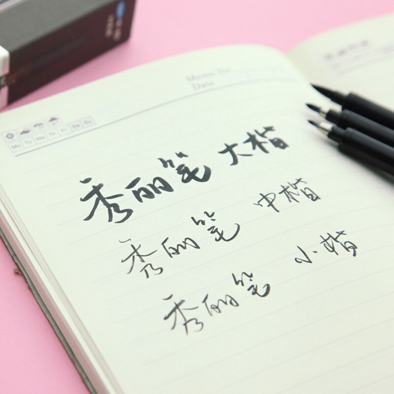 3 teile/los Kalligraphie Stift Japan Material Pinsel für Unterschrift Chinesische Wörter Lernen Schreibwaren Kunst Marker Stifte Schulbedarf
