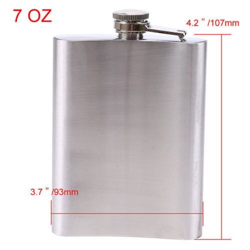 Stainless Steel Hip Flask Liquor Whiskey Alcohol Pocket Wine Bottle 7 8 10 oz: 7OZ