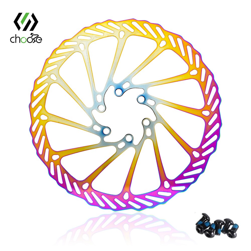 Rotori del freno per bicicletta a scelta, rotore del freno a disco per bici da strada MTB in acciaio 160mm/180mm/203mm, per linea centrale SHIMANO SRAM: 180mm Rainbow