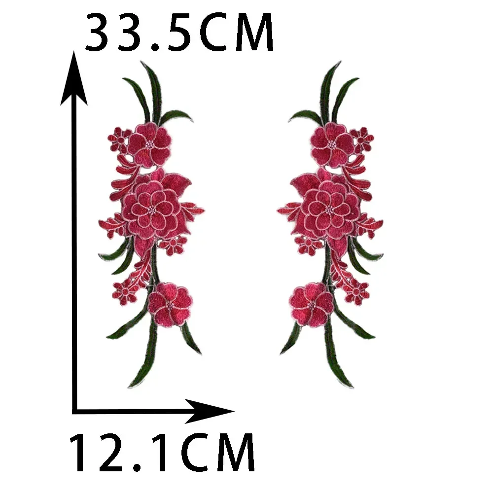 Bordado de poliéster rojo bordado colorido encaje de costura DIY de 1-10 piezas accesorios de ropa decorativos: Transparente / M