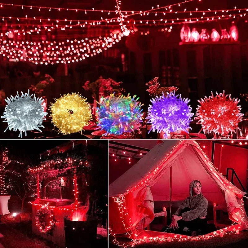 2M-100M Led String Fairy Lights Christmas chain Garland Outdoor Waterproof for Party Ramadan Wedding Decoration