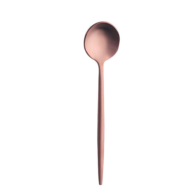 7 Colors Tea spoons Stainless Steel Small Coffee Spoons Gold Tableware Cutlery Unique Gold Small Dessert Spoon: rose gold