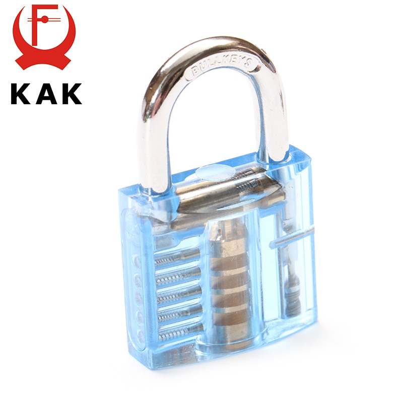 KAK Mini Transparent Visible Pick Cutaway Practice Padlock Lock With Broken Key Removing Hooks Lock Extractor Set Locksmith Tool