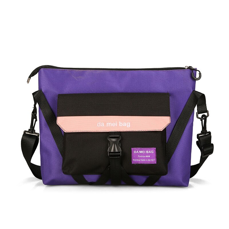 Messenger Shoulder Bag For Teenager Bag Leisure Waterproof Nylon student kits rotating cross street trend dead fly package: plum