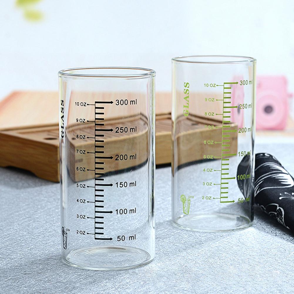 Thuis Afgestudeerd Melk Cup Clear Schaal Hoge Borosilicaatglas Multipurpose Water Mok Voor Kinderen Ontbijt Cup Drinkware