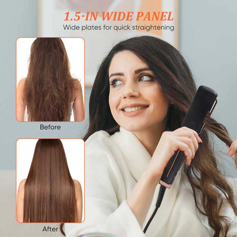 Lisseur de cheveux humide sec rapide Styler Tourmaline ionique fer plat large plaque lisseur de cheveux outils de coiffure
