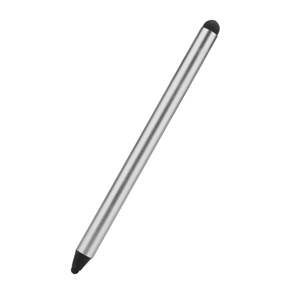 Dual tips kapacitiv stylus pen touch screen tegnepen til iphone mobiltelefon til samsung smartphone tablet pc: Sølv