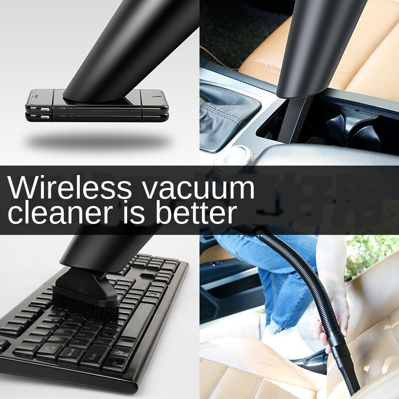 Mini Household Car Vacuum Cleaner 2-in-1 Handheld Strong Suction Wireless/Wired Auto Tool Cleaning Device Vehicle House Use