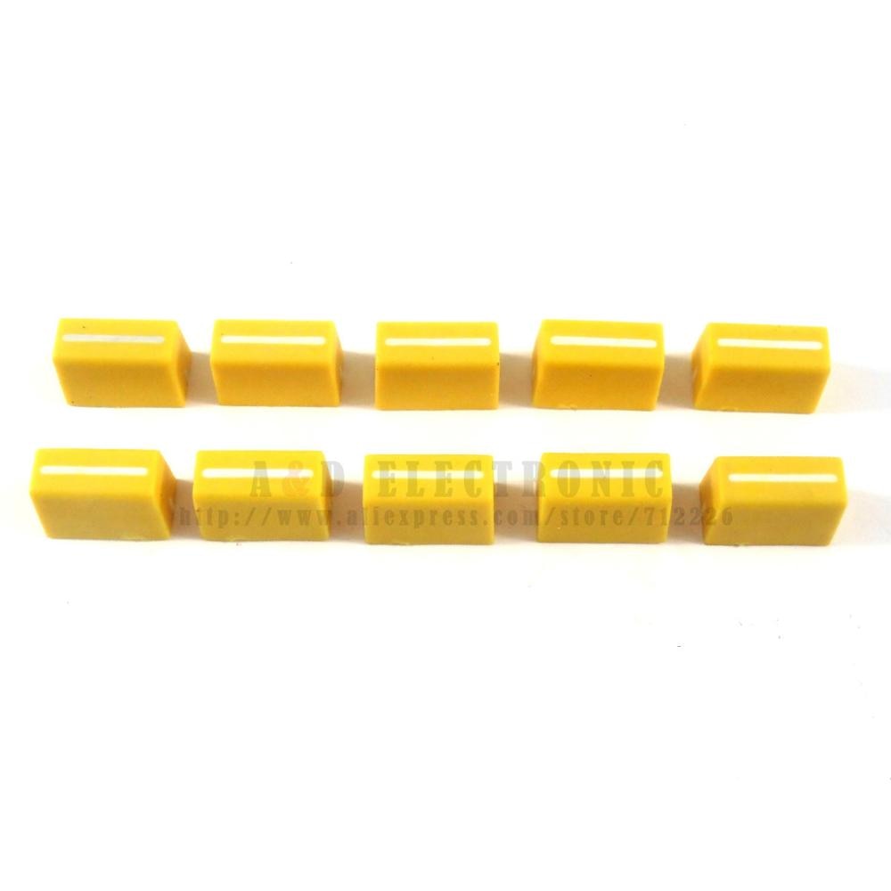 10 pz/lotto Nuovo Canale Crossfader Fader Calotta Del Pomello per RANE 57 TTM57 TTM57sl TTM57mk2 (di colore giallo)