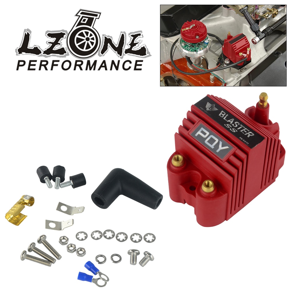 LZONE - Universal Blaster Ss 12V High Output External Male E-Core Ignition Coil With Kits Adaptor JR-EIC00-K