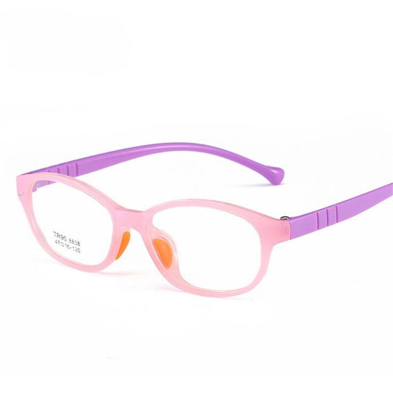 Retro barnebrille ramme dreng pige behagelig og enkel silikone baby briller sikkerhed recept briller oculos de grau: Lyserød-lilla