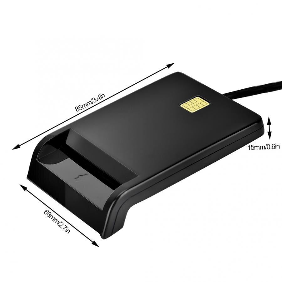 Smartcardlezer sim/geldautomaat/ic/id bankkaart smartcardlezer usb-adapter zwarte simkaartlezer