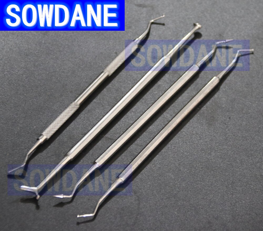 4Pcs Dental Rvs Composiet Vulling Instrument Spatel Amalgaam Plastic Dubbele Uiteinden Laboratorium Tool: 4  piece mixed