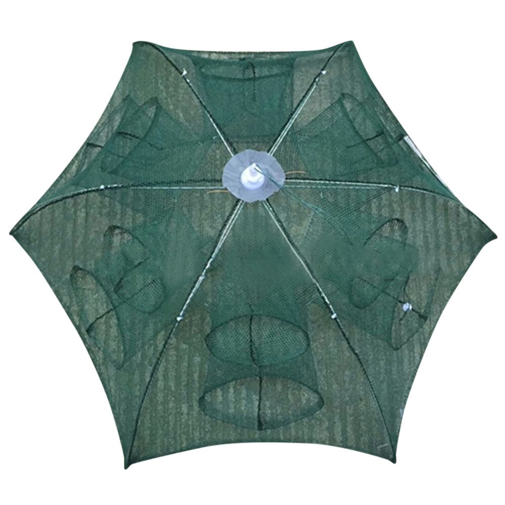 4-16Holes Automatic Fishing Net Cage Nylon Foldable Crab Fish Trap Cast For Fish Shrimp Crab Cast Mesh Fishing Network Tool