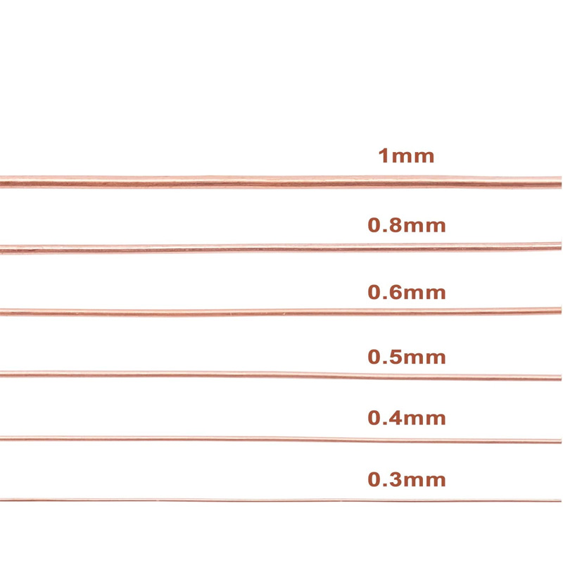 Bobine de fil de cuivre pur, 1-10m, fil de cuivre nu, T2, conducteur, ligne nue, diamètre 0.1mm, 0.15mm, 0.2mm, 0.3mm, 0.4mm, 0.5mm, 5mm