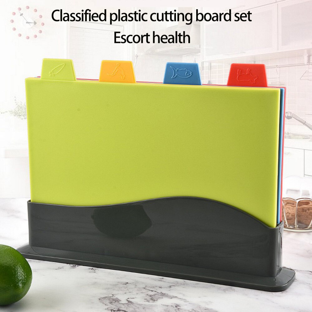 Versatile Plastic Slip Cutting Board Kitchen Cutting Board Classification Tools Plastic Sheet Original Four Sets kitchen tools