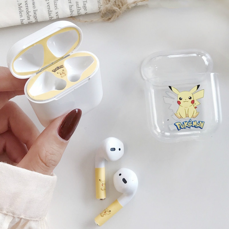 Del fumetto Della Polvere Carino Guard Set per Airpods di Protezione Auricolare Pellicola Della protezione Della Pelle Sticker per Airpods Caricatore Auricolare Scatola a prova di Polvere decalcomanie