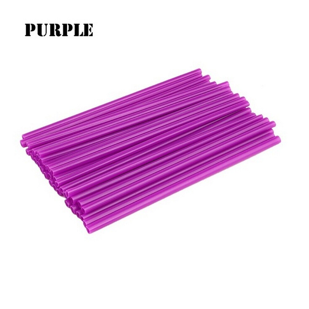 36Pcs/Pack Plastic Bike Wheel Spoke Protector Colorful Motocross Rims Skins Covers Off Road Bike Guard Wraps Kit: violet