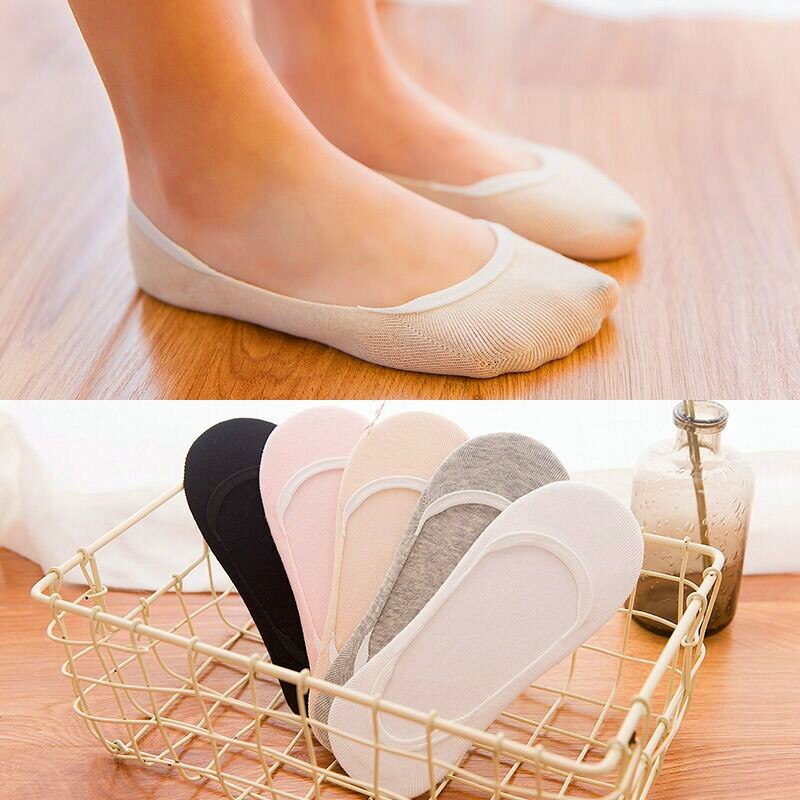 Calcetines náuticos de algodón para mujer, calcetín antideslizante, Invisible, liso, Color caramelo, Calcetines de corte bajo, informal, a rayas, transpirable, 5 pares