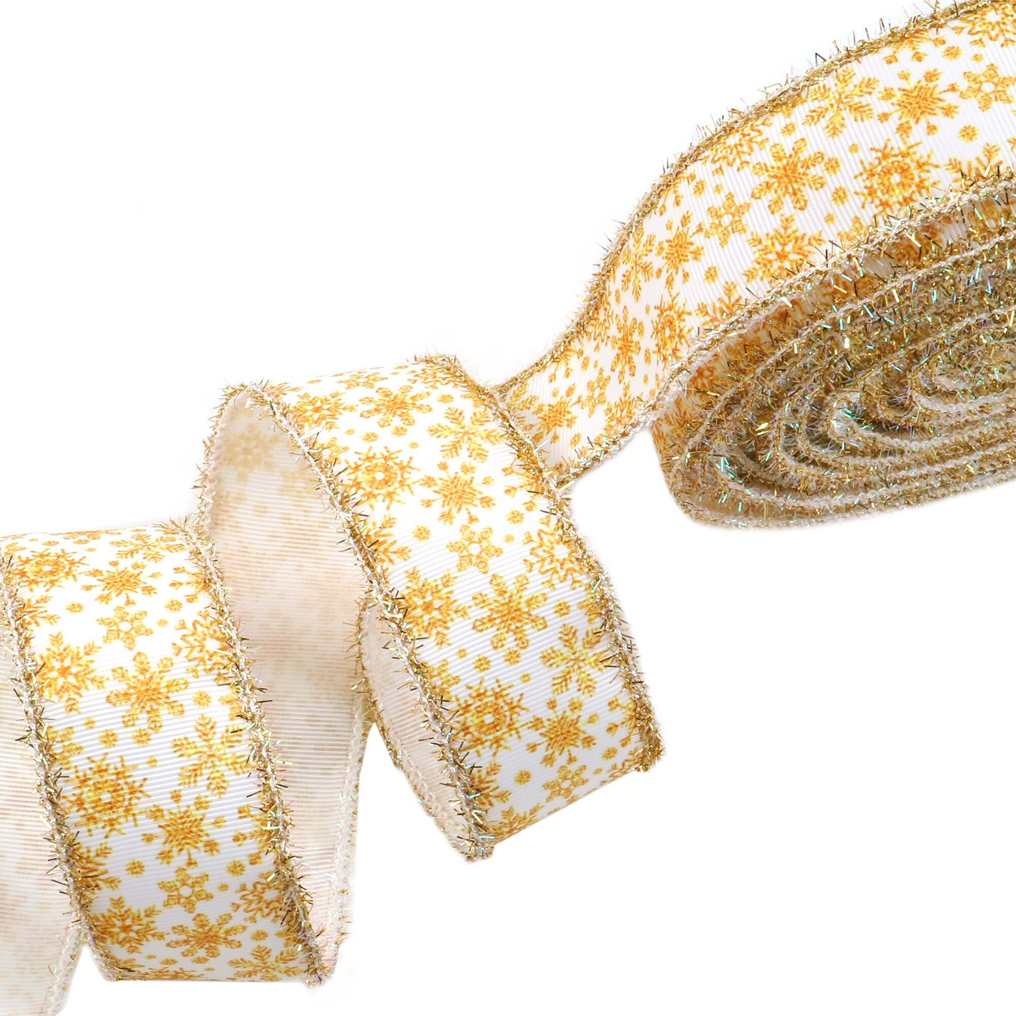 75MM 2Yard/roll Christmas Geometric Grosgrain Ribbon with Tinsel Edges For Burlap Wreaths Hairbows Accessories,2Yc20400: 1144825003