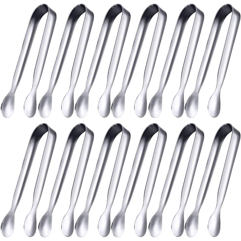 Mini pince à sucre en acier inoxydable, 12 pièces, pince à glace, petite pince de cuisine pour thé, café, Bar, cuisine