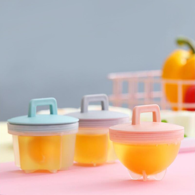 4 Pcs/Set Cute Egg Boiler Plastic Egg Poacher Set Kitchen Egg Cooker Tools Egg Mold Form With Lid Brush Pancake Maker