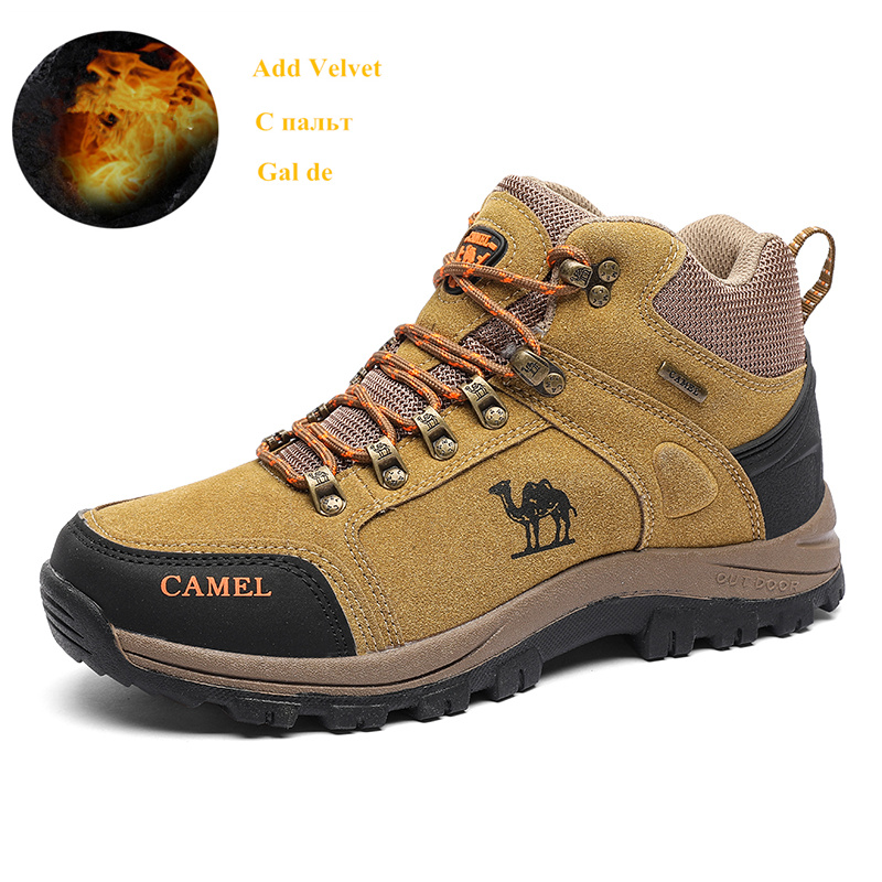 Winter draussen Turnschuhe Männer Wanderschuhe Klettern Berg Verfolgung Wandern Schuhe Männer Schnee Stiefel Pelz Warme Männer Wandern Stiefel: Beige / 40
