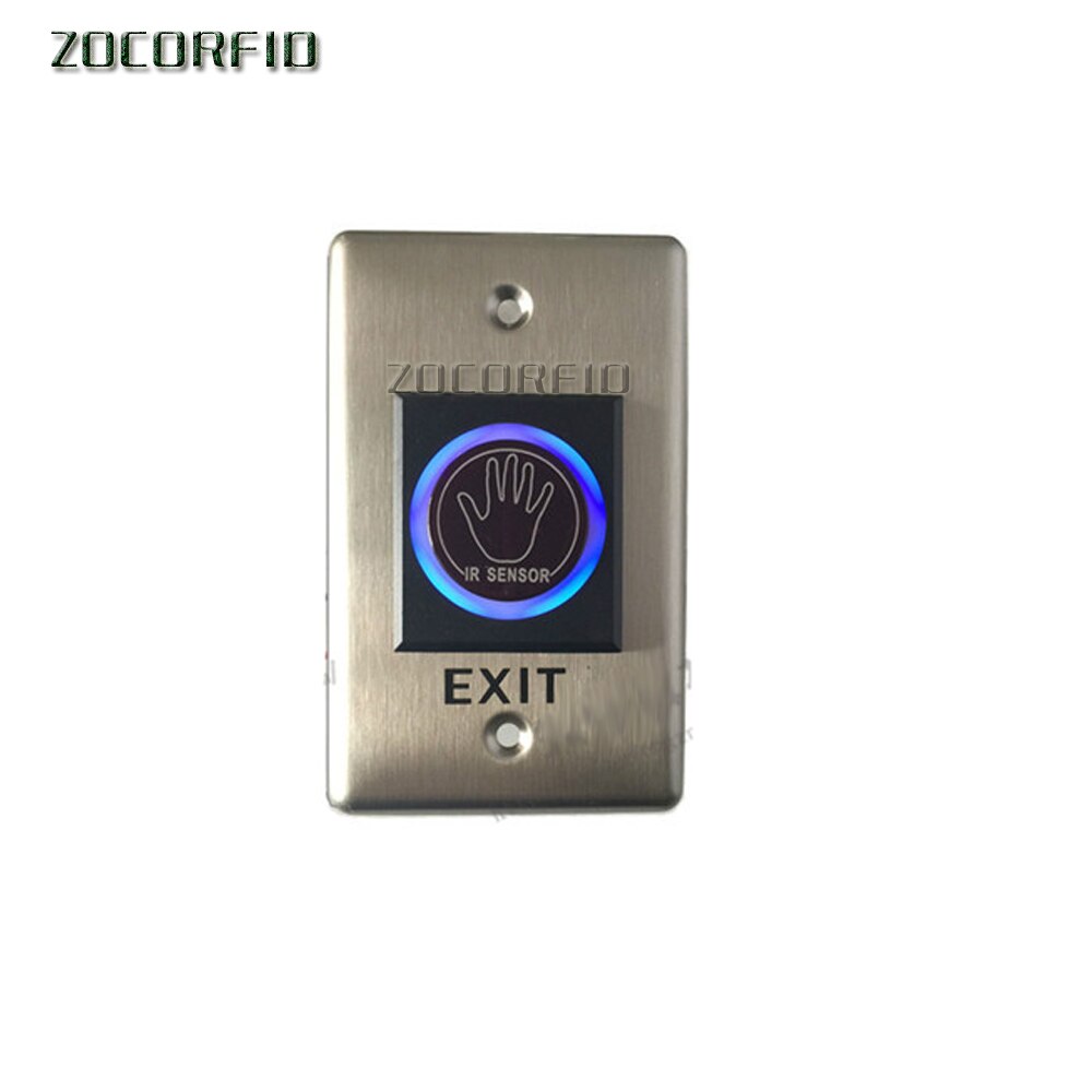 Door Exit Push Button Release Switch Opener NO COM NC LED light For Door Access Control System Entry Open Touch: Metal rectangle